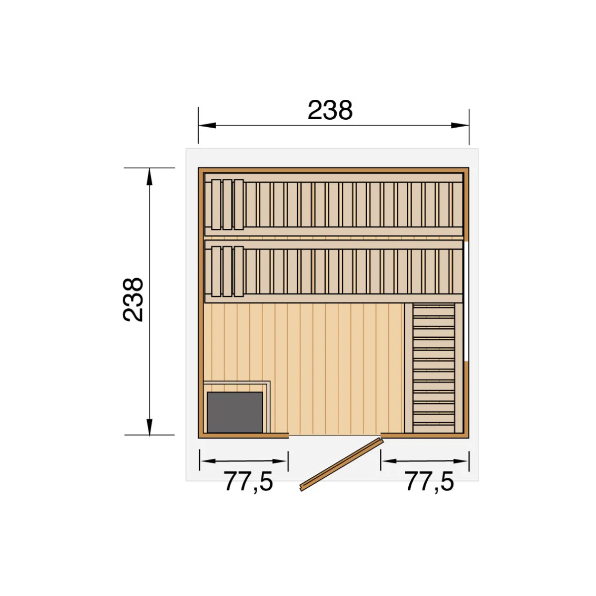 Saunahaus Naantali Sparset 9,0 kW Bio S inkl analoger Steuerung natur*Weka New