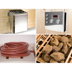 Saunahaus Naantali Sparset 9,0 kW Bio S inkl analoger Steuerung natur*Weka New