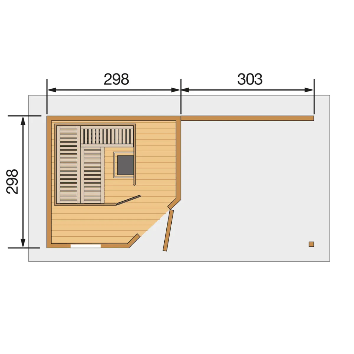 Saunahaus Salo Größe 2 Sparset 7,5 kW OS grau^Weka New