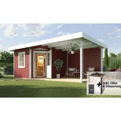 Saunahaus Salo Größe 2 Sparset 7,5 kW OS rot*Weka Sale