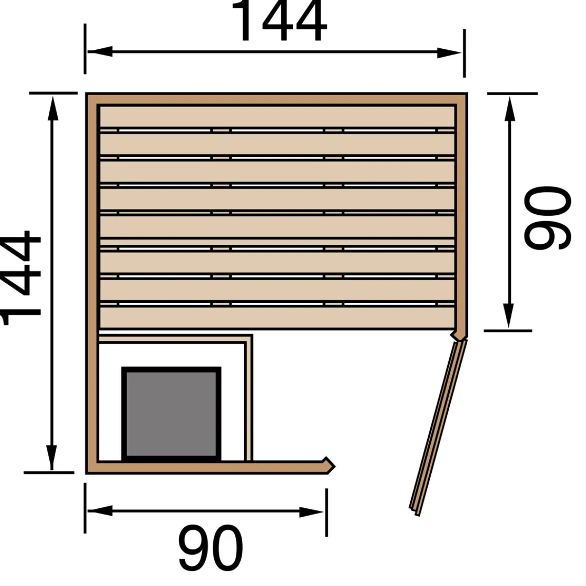 Elementecksauna „Kiruna 1“ GT K, 3,6 kW Kompakt^Weka Outlet