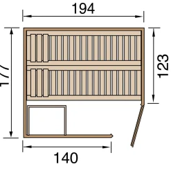 Elementecksauna „Varberg 2“ GTF^Weka Outlet