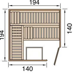 Elementecksauna „Varberg 3“ HT*Weka
