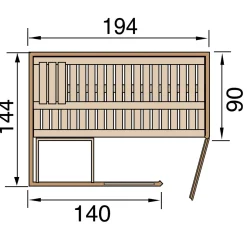 Elementecksauna „Varberg 1“ GT*Weka