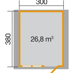 Gartenhaus 139 380 x 410 x 262 cm*Weka Sale