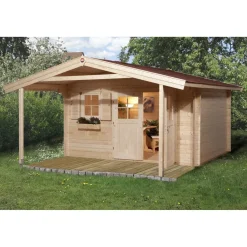 Gartenhaus 111 A Größe 1/2/3 mit Vordach 460 x 460 x 262 cm*Weka Outlet