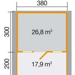 Gartenhaus 110 B Größe 1/2 460 x 510 x 262 cm*Weka Online