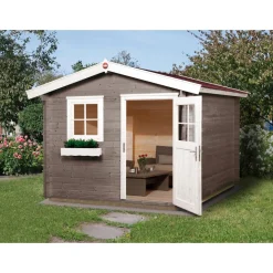 Gartenhaus Premium 28 mm Flügetür 250 x 250 cm*Weka Best