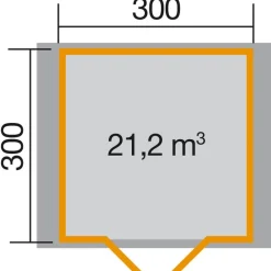 Gartenhaus Premium 45 mm 380 x 330 x 262 cm*Weka Hot