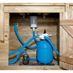 Weka Holzpool-Set 593 B inklusive Edelstahlleiter Vlies Innenfolie Sand-Filteranlage