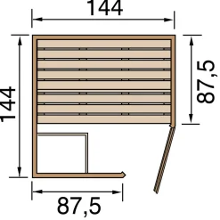 Massivholz-Elementsaunaauna „Laukkala 1“, 38 mm, GT*Weka Outlet