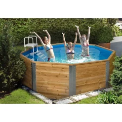 Massivholzpool 310 x 310 cm inkl Leiter und Filter*Weka Discount