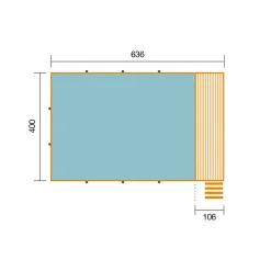 Pool Rechteckig Größe 2 b 401,5 x 641,5 cm inkl Technikraum/Sonnendeck und FilteranlageFolie blau/weiss mosaik*Weka Discount