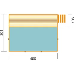 Weka Pool Rechteckig Größe 1 b 308,5 x 401,5 cm inkl Technikraum/Sonnendeck und FilteranlageFolie hellgrau
