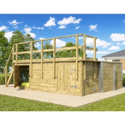 Weka Pool Rechteckig Größe 1 b 308,5 x 401,5 cm inkl Technikraum/Sonnendeck und FilteranlageFolie hellgrau