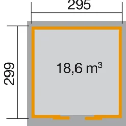 Weka Schiebetürhaus 225 Größe 1/2 315 x 335 x 238 cm grau