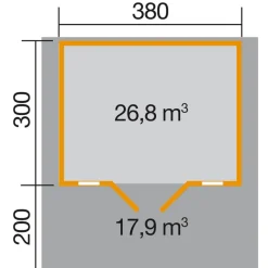 Weka Weekendhaus 137 A Größe 1/2 460 x 510 x 262 cm