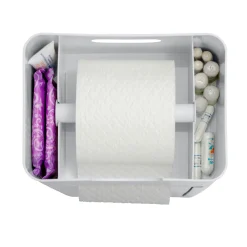 6 in 1 Stand WC-Garnitur Imon Weiß matt integrierter Toilettenpapierhalter WC-Bürstenhalter Ersatzrollenhalter Stauraumfächer und Ablage*Wenko Outlet