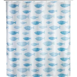 Wenko Anti-Schimmel Duschvorhang Aquamarin Textil Polyester 180 x 200 cm waschbar