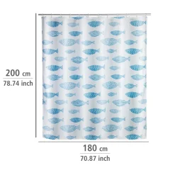 Wenko Anti-Schimmel Duschvorhang Aquamarin Textil Polyester 180 x 200 cm waschbar