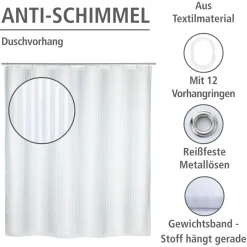 Anti-Schimmel Duschvorhang Palais Textil Polyester 180 x 200 cm waschbar^Wenko Hot