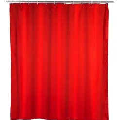 Wenko Anti-Schimmel Duschvorhang Uni Red Textil Polyester 180 x 200 cm waschbar