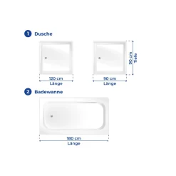 Wenko Anti-Schimmel Duschvorhang Peony Textil Polyester 180 x 200 cm waschbar