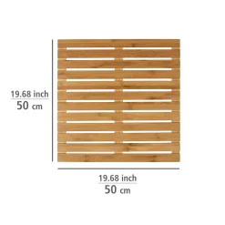 Wenko Baderost Indoor und Outdoor Bambus 50 x 50 cm Badematte Bodenrost für Dusche Bad Pool mit rutschhemmender Unterseite