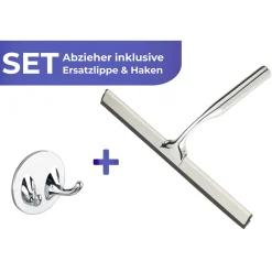 Wenko Badezimmerwischer Terni Plus Duschabzieher mit Turbo-Loc Wandbefestigung zum Ankleben