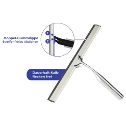 Wenko Badezimmerwischer Terni Plus Duschabzieher mit Turbo-Loc Wandbefestigung zum Ankleben