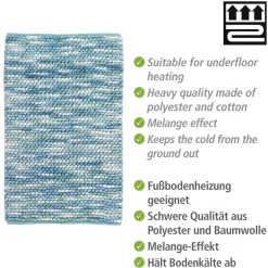 Badteppich Urdu Aqua 60 x 90 cm Mit Melagne-Effekt^Wenko Discount