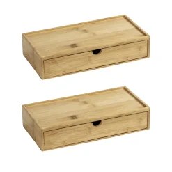 Wenko Bambus Box Terra mit Schublade 2er Set
