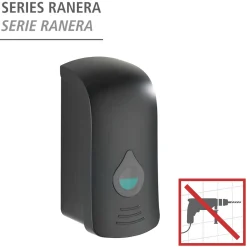 Desinfektionsmittel-Spender Ranera L Schwarz Seifenspender und Desinfektionsspender Füllmenge 740 ml^Wenko Clearance
