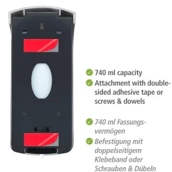 Desinfektionsmittel-Spender Ranera L Schwarz Seifenspender und Desinfektionsspender Füllmenge 740 ml^Wenko Clearance