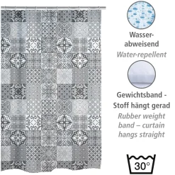 Duschvorhang Portugal Textil Polyester 180 x 200 cm waschbar^Wenko Best