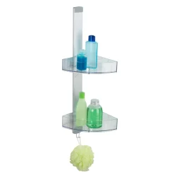 Eck-Duschcaddy Premium mit 2 Ablagen und Edelstahl-Haken*Wenko