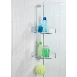 Eck-Duschcaddy Premium mit 2 Ablagen und Edelstahl-Haken*Wenko