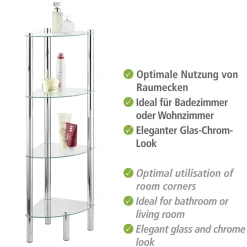 Eckregal Yago mit 4 Glasablagen*Wenko New