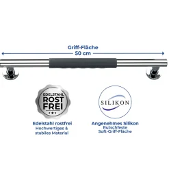 Edelstahl Wandhaltegriff Secura 50,5 cm*Wenko Outlet