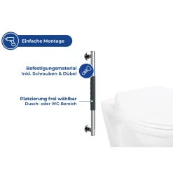 Edelstahl Wandhaltegriff Secura 50,5 cm*Wenko Outlet