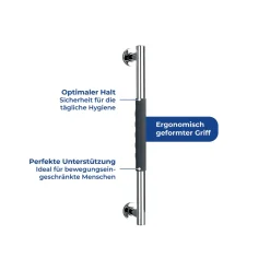 Edelstahl Wandhaltegriff Secura 50,5 cm*Wenko Outlet