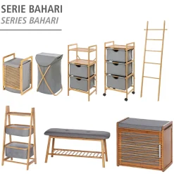 Haushaltswagen mit 3 Schubladen Bahari aus Bambus Wäschewagen aus Bambus*Wenko New