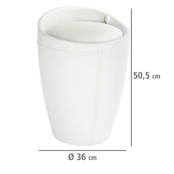 Hocker Candy White in Lederoptik mit Wäschesack Badhocker mit abnehmbarem Wäschesammler*Wenko Clearance