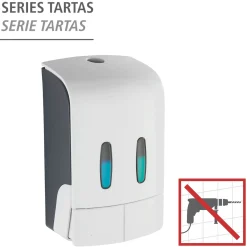 2-Kammer Desinfektionsmittel- und Seifenspender Tartas Weiß Seifen-Dosierer und Desinfektionsspender Füllmenge je Kammer 480 ml^Wenko Discount