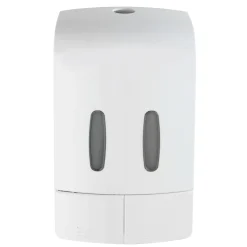 2-Kammer Desinfektionsmittel- und Seifenspender Tartas Weiß Seifen-Dosierer und Desinfektionsspender Füllmenge je Kammer 480 ml^Wenko Discount
