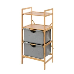 Regal Bahari aus Bambus mit 2 Schubladen Wäscheregal aus Bambus*Wenko Outlet