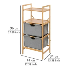 Regal Bahari aus Bambus mit 2 Schubladen Wäscheregal aus Bambus*Wenko Outlet