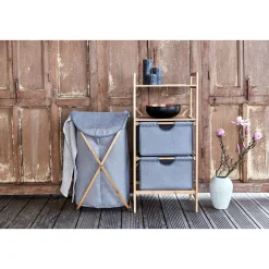 Regal Bahari aus Bambus mit 2 Schubladen Wäscheregal aus Bambus*Wenko Outlet