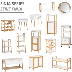 Wenko Regal Finja aus Bambus mit 4 Etagen 43 x 112 x 36 cm