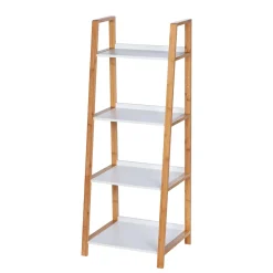 Wenko Regal Finja aus Bambus mit 4 Etagen 43 x 112 x 36 cm